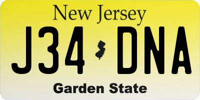 NJ license plate J34DNA
