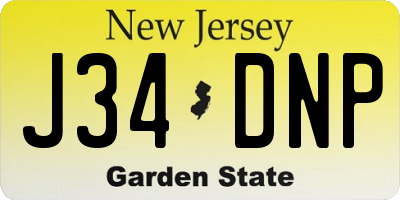 NJ license plate J34DNP