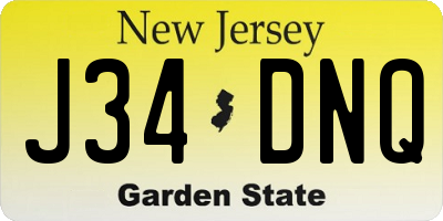 NJ license plate J34DNQ