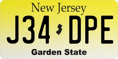 NJ license plate J34DPE
