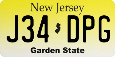 NJ license plate J34DPG
