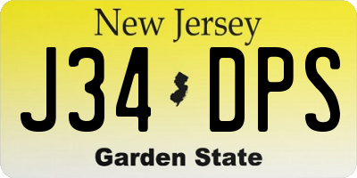 NJ license plate J34DPS