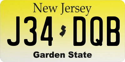 NJ license plate J34DQB