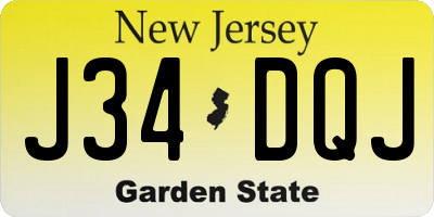 NJ license plate J34DQJ
