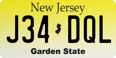 NJ license plate J34DQL