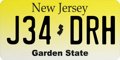 NJ license plate J34DRH