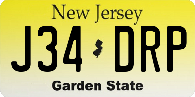 NJ license plate J34DRP