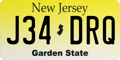NJ license plate J34DRQ
