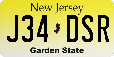 NJ license plate J34DSR