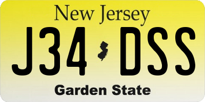 NJ license plate J34DSS