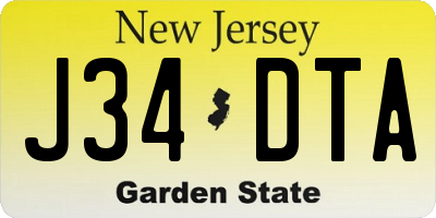 NJ license plate J34DTA
