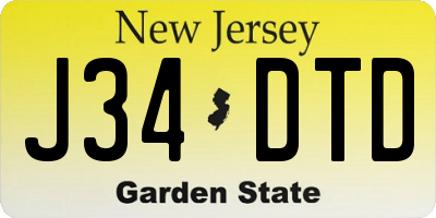 NJ license plate J34DTD