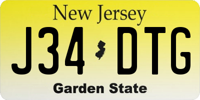 NJ license plate J34DTG