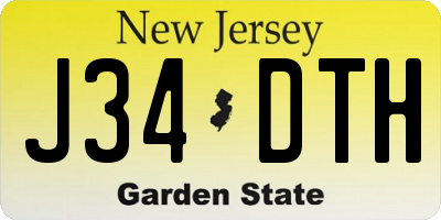 NJ license plate J34DTH
