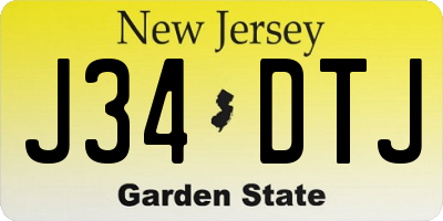NJ license plate J34DTJ