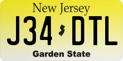 NJ license plate J34DTL