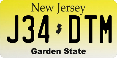 NJ license plate J34DTM