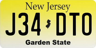 NJ license plate J34DTO