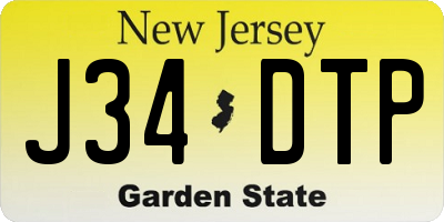 NJ license plate J34DTP