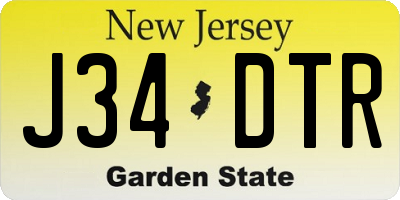 NJ license plate J34DTR