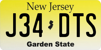 NJ license plate J34DTS