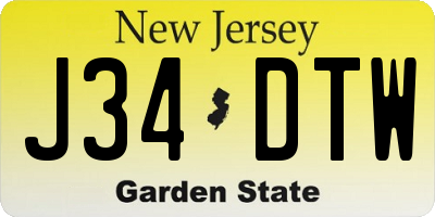 NJ license plate J34DTW