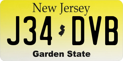 NJ license plate J34DVB