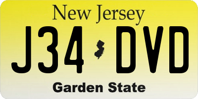 NJ license plate J34DVD