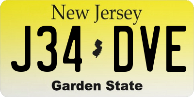 NJ license plate J34DVE