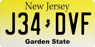 NJ license plate J34DVF