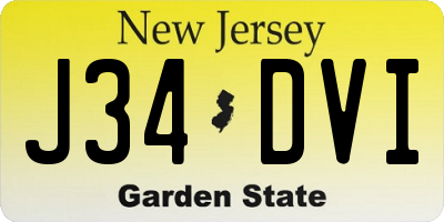 NJ license plate J34DVI