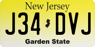 NJ license plate J34DVJ