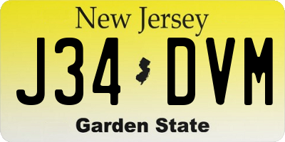 NJ license plate J34DVM