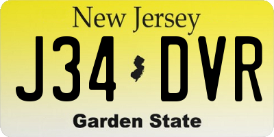 NJ license plate J34DVR