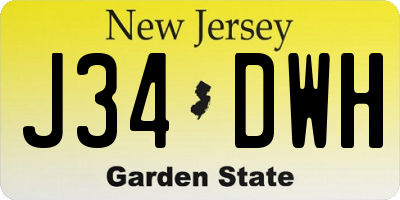 NJ license plate J34DWH