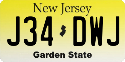 NJ license plate J34DWJ