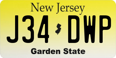 NJ license plate J34DWP