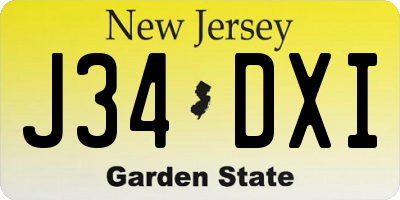 NJ license plate J34DXI