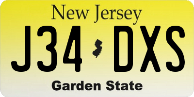 NJ license plate J34DXS