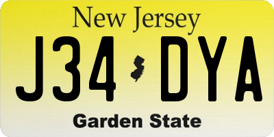 NJ license plate J34DYA