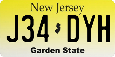 NJ license plate J34DYH