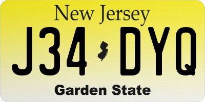 NJ license plate J34DYQ