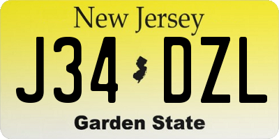 NJ license plate J34DZL