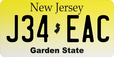 NJ license plate J34EAC