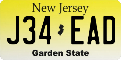 NJ license plate J34EAD