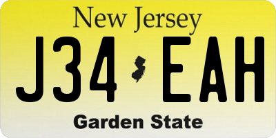 NJ license plate J34EAH