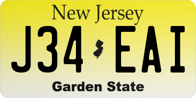 NJ license plate J34EAI