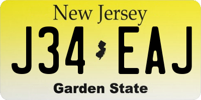 NJ license plate J34EAJ