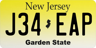 NJ license plate J34EAP