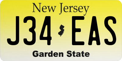 NJ license plate J34EAS